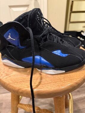 Air Jordan Men's Black and Royal Blue High-Top Sneakers